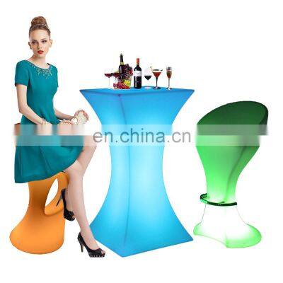 hookah bar furniture nightclub /waterproof bar sofa set furniture color changing plastic led glowing illuminated counter stools