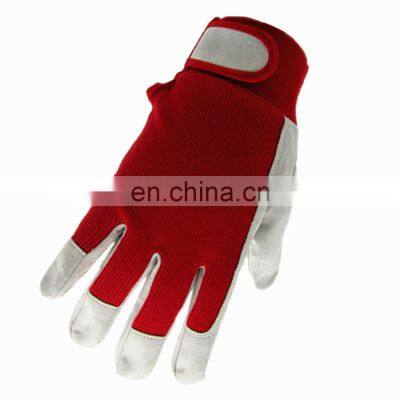 Safety Gloves Men Women Red Sheepskin Soft Driving Cut Resistant Leather Working Gardening Gloves photo-2