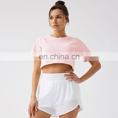 Short Gym Set Women Workout Sets for Women With Crop Jumper Running Shorts Gym Wear Women Sets 2023 photo-2