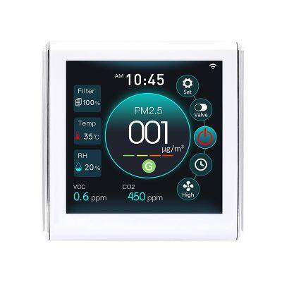 Smart 4 Inch Fresh Air Ventilation System CO2 VOC PM2.5 Temperature Humidity Color Screen Monitor Controller photo-3