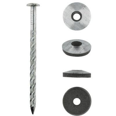 IBR Nails Dachnägel mit Schirmkopf und Unterlegscheibe, elektrolytisch verzinkt, mit Spiralstiel