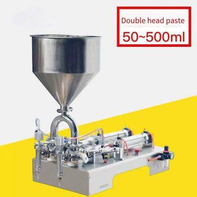Double-head Paste Bottled Bean Paste Filling Machine, Huanyu Small Pneumatic Sauce Filling Machine With a 500g Quantitative Function photo-3