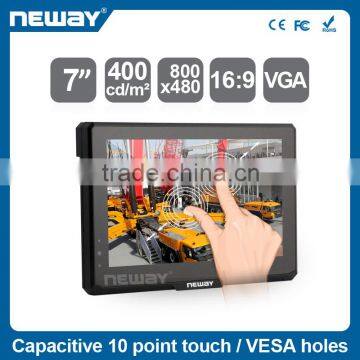 7 inch 450ma current AV input Industry Capacitive touch screen with Lux auto brightness Optional