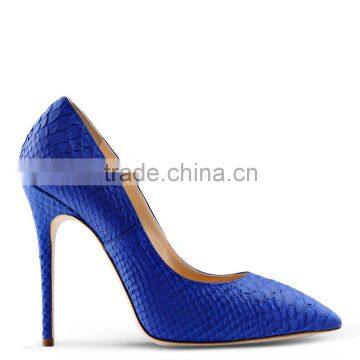 Blue Snake Thin Heel High Heel Pointed Toe Women Shoes 2016