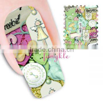 2015hotselling good quality water transfer nail art letter sticker