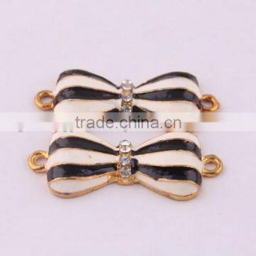 fashion Exquisite black crystal rhinestone connector charms ! alloy silver Connector for bracelet wholesales!!