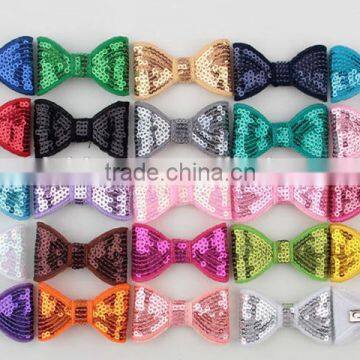 2015 New Baby Sequin Hair Bow With Clip Children Hair Accessories Boutique Big Glitter Hair Bow ! CB-3667 photo-2