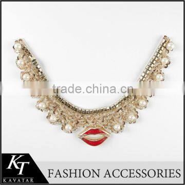 Design Fake Neckline /Pearl Collar/neckline Applique for Woman Suit