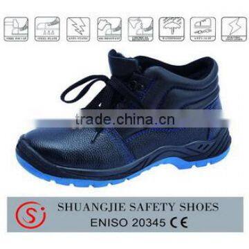 2014 new leather high heel steel toe Pu injection safety shoes