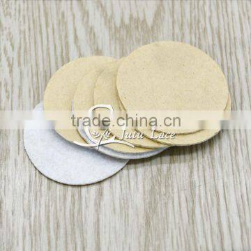 white felt circles with yellow paper backing- die cut felt circles- 4cm felt circles - pre cut felt - flower backing