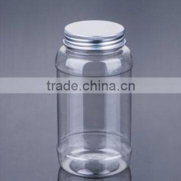 plastic pet jar with aluminum lid 500ml