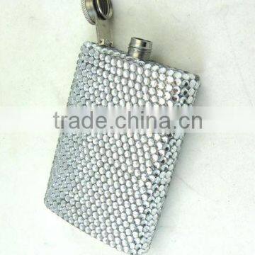 Various designs rhinestone&print picture&volumes stainless steel hip flask