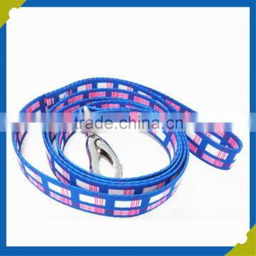 Fashion adjustable customized woven dog leash with alloy hook