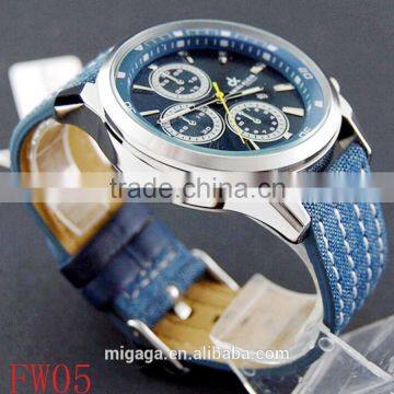 Top design fabric strap quartz man watch cheap