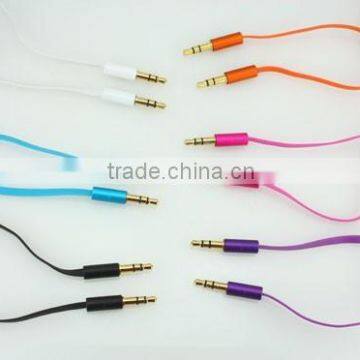 Hot Selling iAux - 3.5 mm Aluminium housing Aux Cable with Flat cable