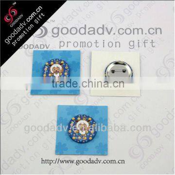 Chinese Factory produce free logo tin badge with safe pin