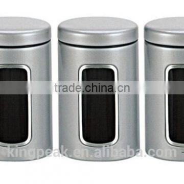 High Quality Stainless Steel Window Canister Set /herbs and Spices Jars/Stainless Steel Food Storage Spice Jars photo-2