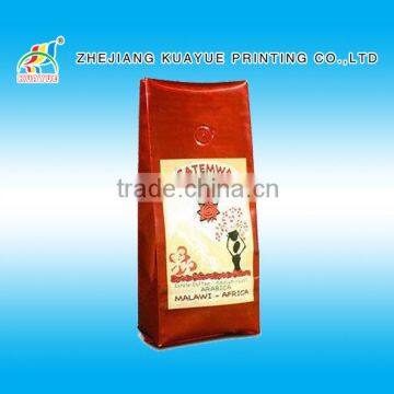 High quality one-way valve coffee packing bags,gusset coffee bag,printing coffee bag