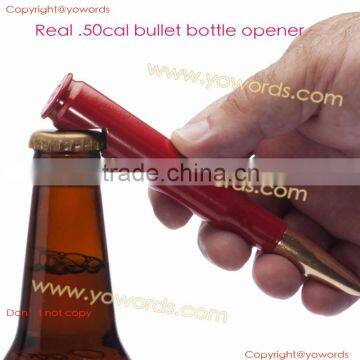 Red 50cal Real Used Bullet Bottle Opener Pink Laser engrave