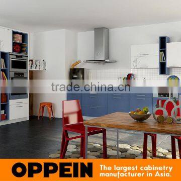 Flower Paint Colorful Lacquer Finish Open Kitchen Cabinet