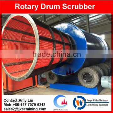 gold washing machine rotary drum scrubber washer with PU screen