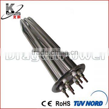 flanged immersion heater for heating liquids