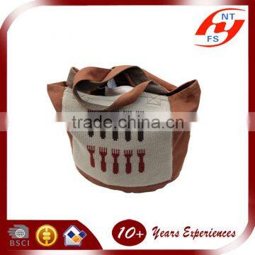 New Design Woman Knitted Cloth Shopping Handbag Leisure Bag