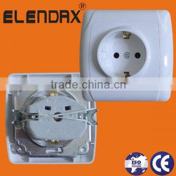 Europe flush mounting 2 pin socket outlet with ground (F3010)