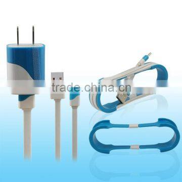 Wall Charger USB Cable, 2 in 1 Set single USB wall Charger and USB cable for iPhone 5