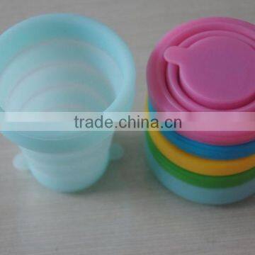 Travel Camping Folding Silicone Rubber Cup With Lid photo-3