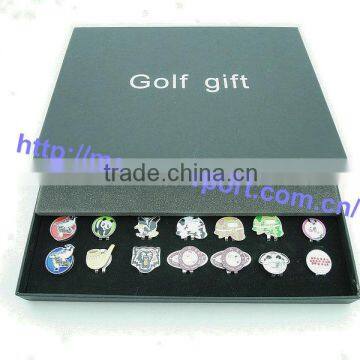 42pcs different pattern golf ball marker gift box for magnetic golf divot and hat clip christmas gift for golfer