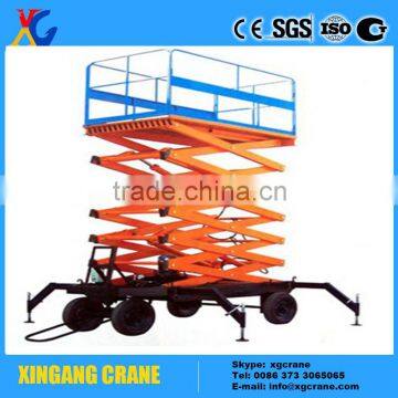 SJY Model Four Wheel Mobile Hydraulic Scissor Lifting Platform