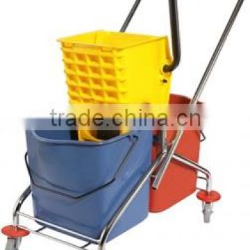 Mop bucket/plastic mop wringer/plastic mop bucket/wringer with two buckets