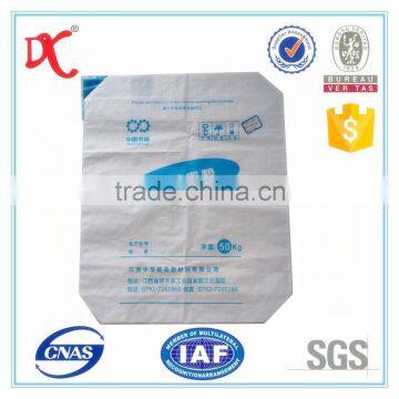 50kg PP woven valve sack bag used for silica powder cement with block bottom