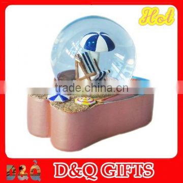 Polyresin beach chair snow globe souvenirs for usa