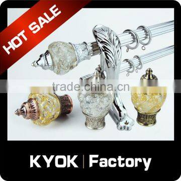 KYOK New design ployresin curtain finials,window decorative curtain finials for single or double curtain poles