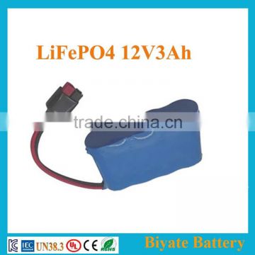 High energy density custom design 12v 3ah rechargeable battery