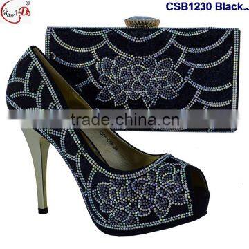 CSB1230 Chowleedee fasion latest fashion woman italy style high heel sandal shoes with matching bag