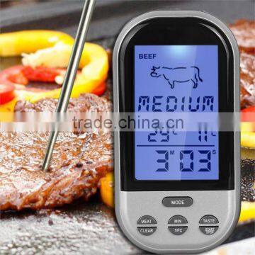 Digital Wireless Remote Kitchen Oven Food Cooking,BBQ Grill Smoker Meat Thermometer With Sensor Probe,Temperature Gauge&Alert