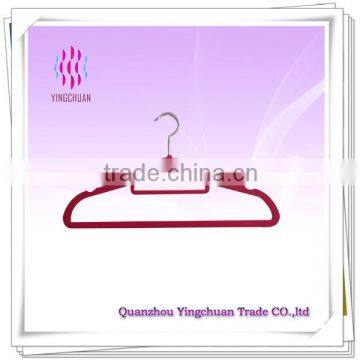 Simple design non slip plasic velvet clothes hanger