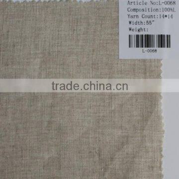 14*14 single nature pure linen fabric