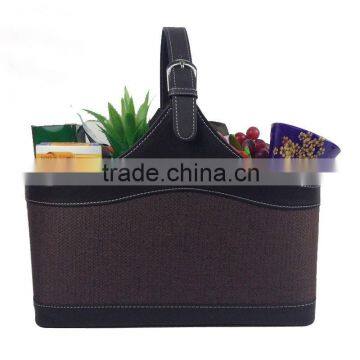 The high-end gift basket basket basket made of micro fine leather basket gift basket