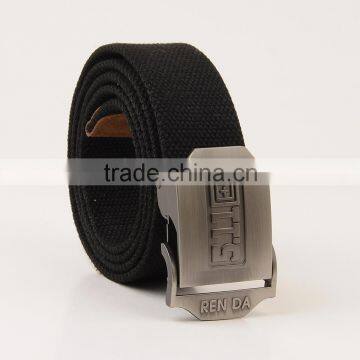 Woven nylon elastic webbing belt with magneable buckles/interlocking buckle elastic belt