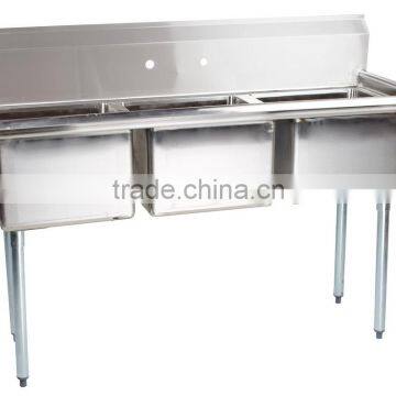 Freestanding Restaurant Kitchen 3 Three Compartment Commercial Stainless Steel Sink for Catering Services photo-4