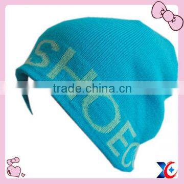 Fashion winter knitted 100% acrylic beanie hats