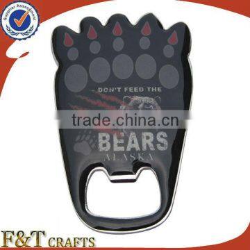 home designs funny bear paw engraved custom logo metal beer bottle opener