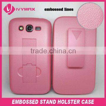 hot 2013 plastic stand holster combo case for samsung grand duos i9082 mobile phone case