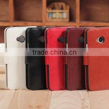 PU card slot leather case For HTC One M7