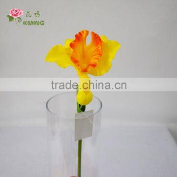 elagent artificial irises flower single stem orange color