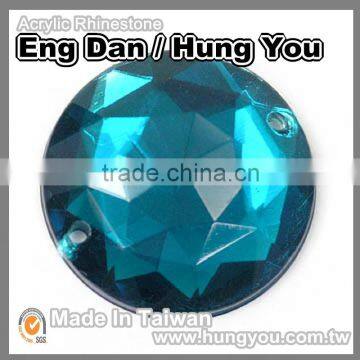 Round Synthetic Gemstone Jewelry With 2 Holes photo-3